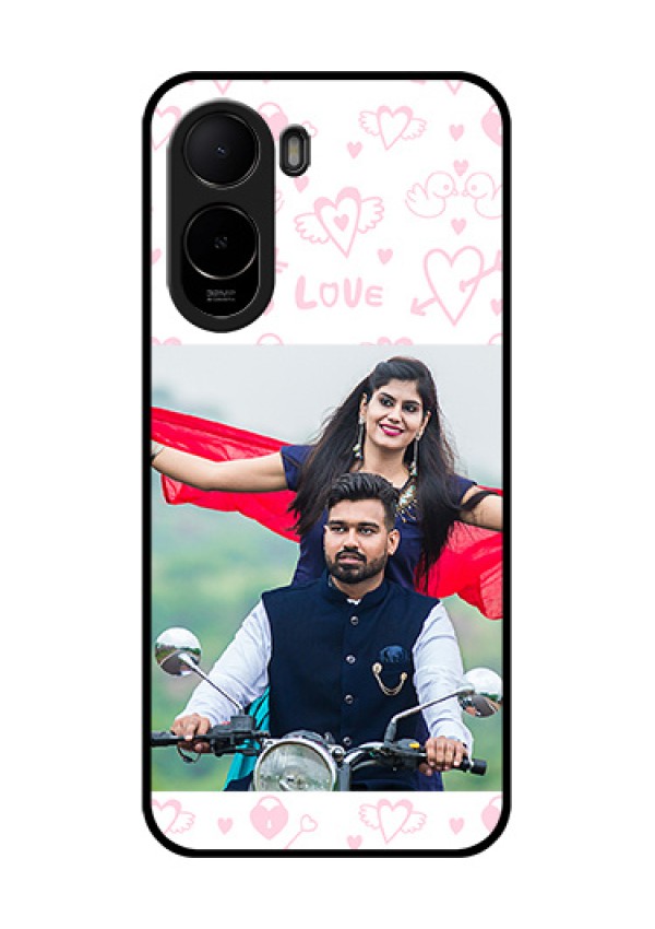 Xiaomi Redmi A7 Pro Custom Glass Phone Case - Pink Flying Heart Design