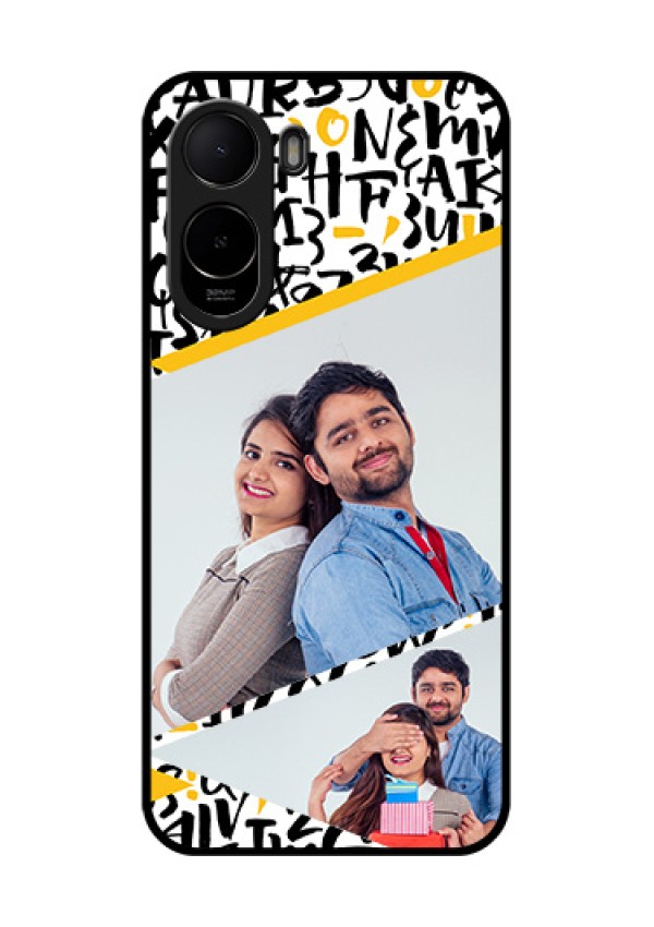 Xiaomi Redmi A7 Pro Custom Glass Phone Case - Letters Pattern Design