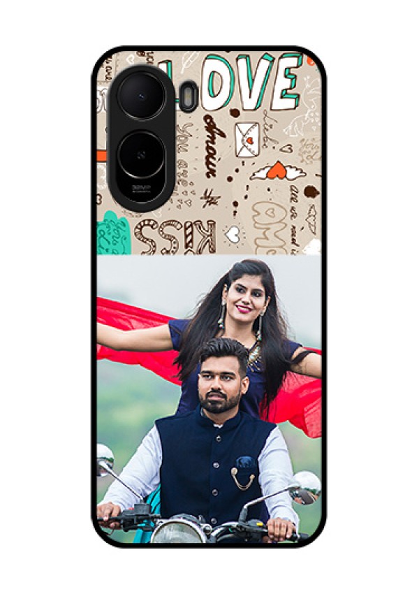 Xiaomi Redmi A7 Pro Custom Glass Phone Case - Love Doodle Pattern