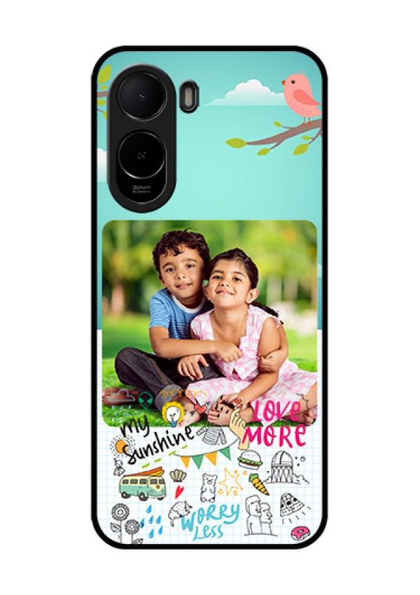 Xiaomi Redmi A7 Pro Custom Glass Phone Case - Doodle Love Design