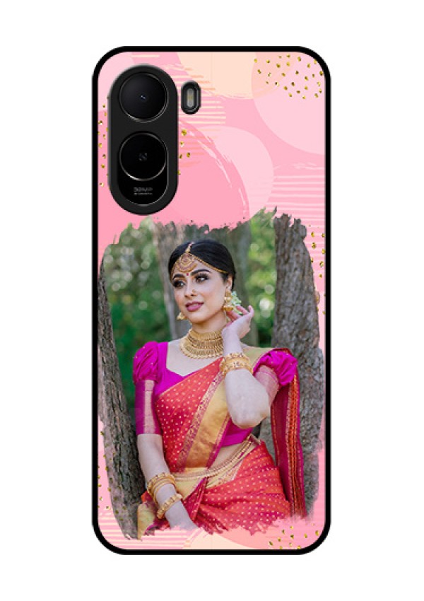 Xiaomi Redmi A7 Pro Custom Glass Phone Case - Gold Glitter Splash Design