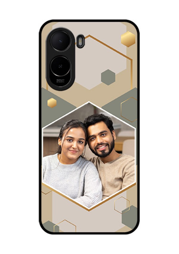 Xiaomi Redmi A7 Pro Custom Glass Phone Case - Stylish Hexagon Pattern Design