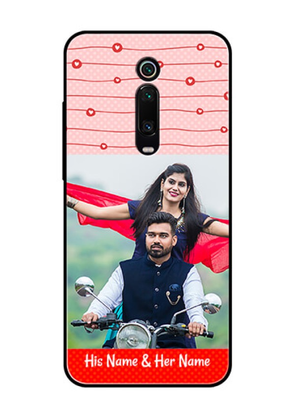 Redmi K20 Pro Personalized Glass Phone Case  - Red Pattern Case Design