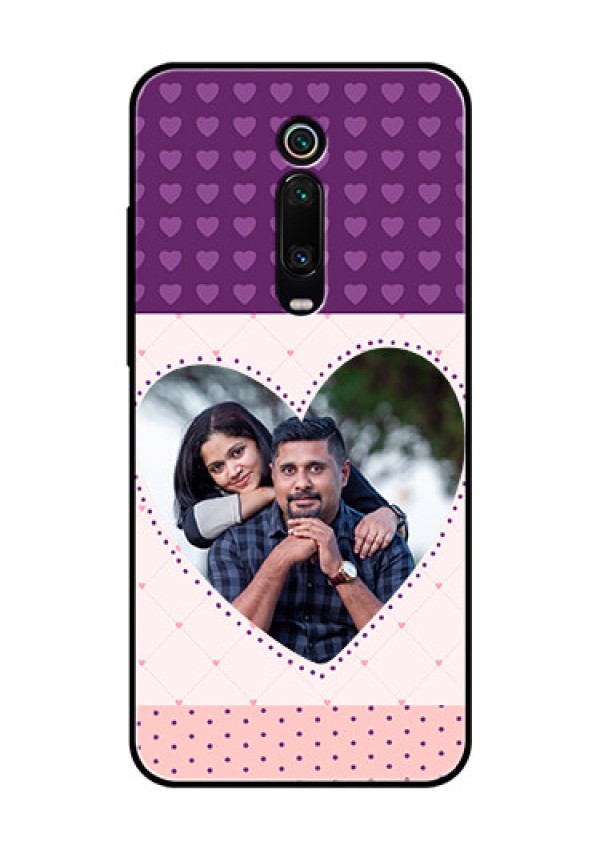 Redmi K20 Pro Custom Glass Phone Case  - Violet Love Dots Design