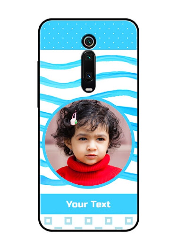 Redmi K20 Pro Custom Glass Phone Case  - Simple Blue Case Design