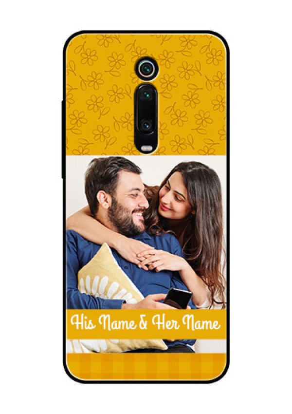Redmi K20 Pro Custom Glass Mobile Case  - Yellow Floral Design