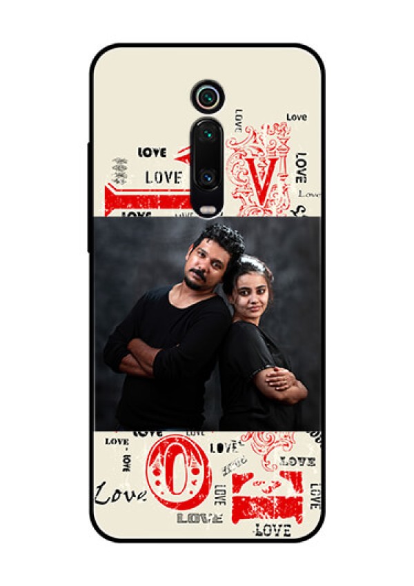 Redmi K20 Pro Photo Printing on Glass Case  - Trendy Love Design Case