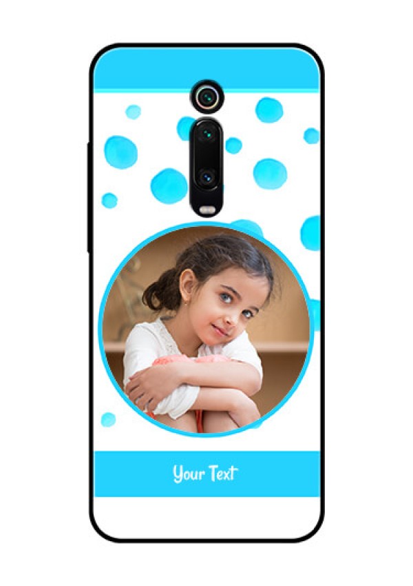 Redmi K20 Pro Photo Printing on Glass Case  - Blue Bubbles Pattern Design