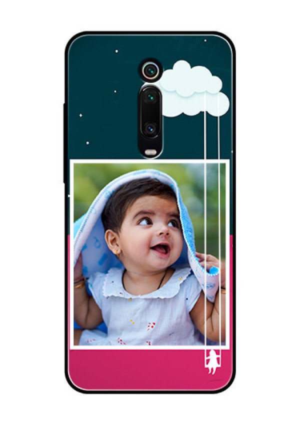 Redmi K20 Pro Custom Glass Phone Case  - Cute Girl with Cloud Design