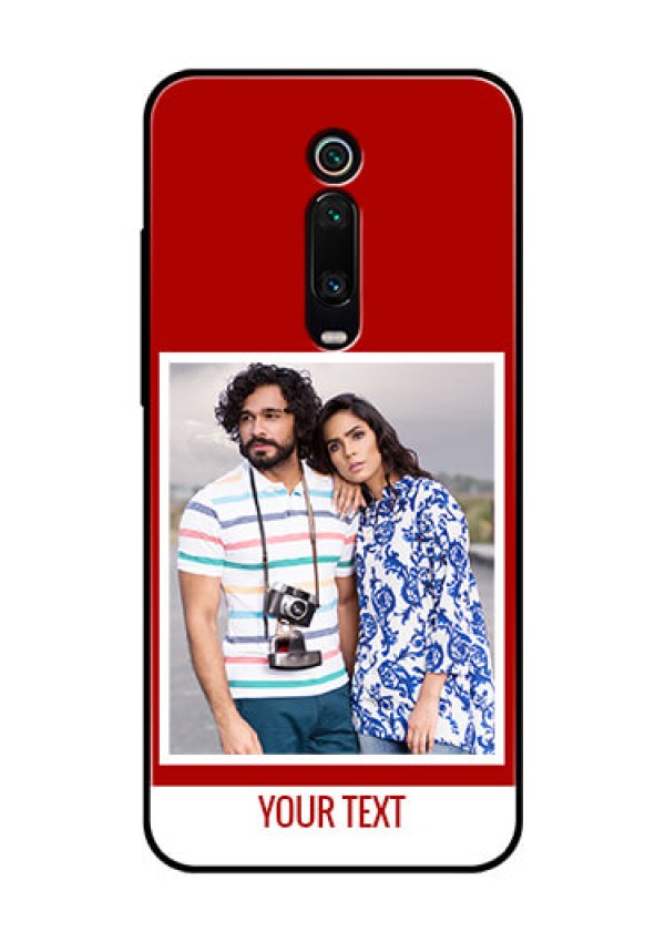 Redmi K20 Pro Personalized Glass Phone Case  - Simple Red Color Design