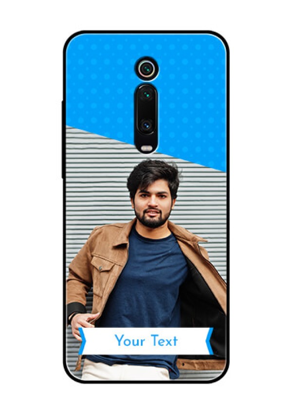 Redmi K20 Pro Photo Printing on Glass Case  - Simple Blue Color Design