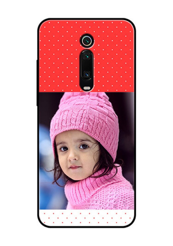 Redmi K20 Pro Photo Printing on Glass Case  - Red Pattern Design
