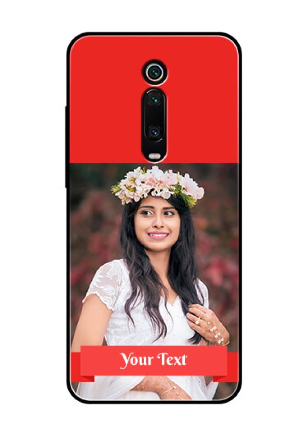Redmi K20 Pro Custom Glass Phone Case  - Simple Red Color Design