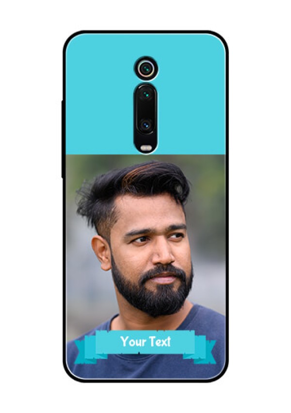 Redmi K20 Pro Personalized Glass Phone Case  - Simple Blue Color Design