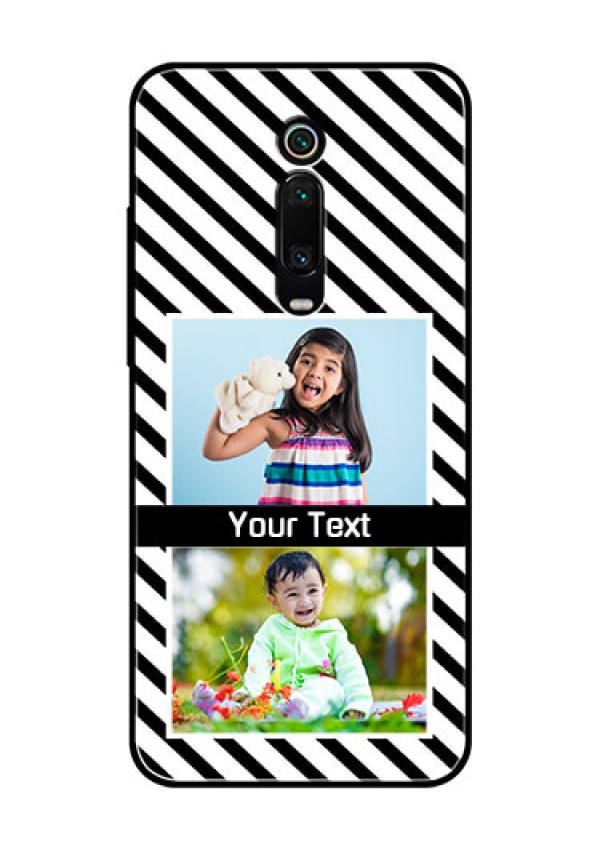 Redmi K20 Pro Photo Printing on Glass Case  - Black And White Stripes Design