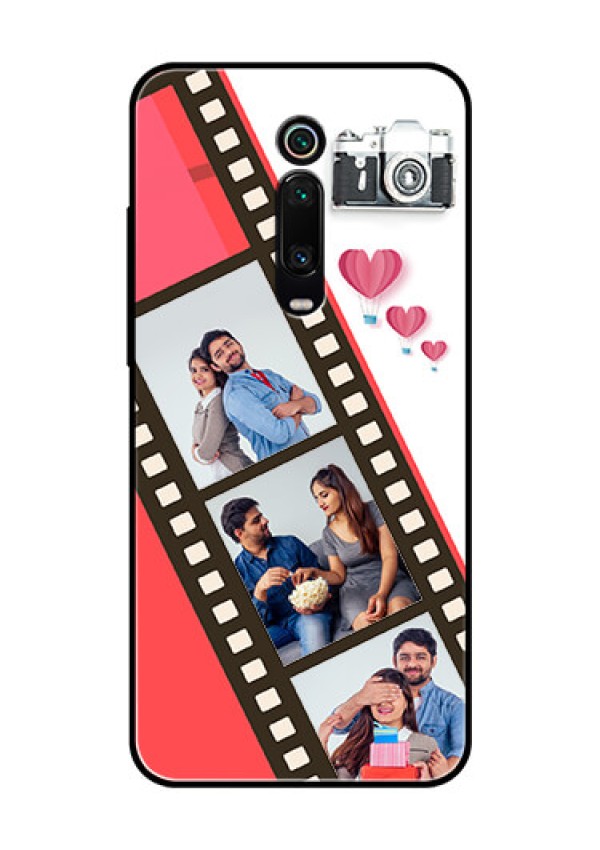 Redmi K20 Pro Personalized Glass Phone Case  - 3 Image Holder with Film Reel