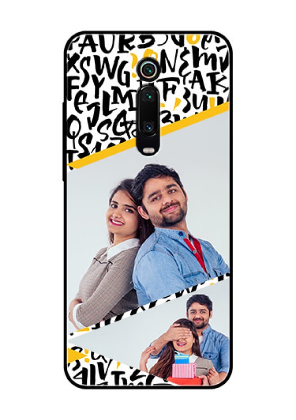 Redmi K20 Pro Custom Glass Mobile Case  - Letters Pattern Design