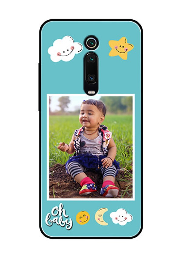 Redmi K20 Pro Personalized Glass Phone Case  - Smiley Kids Stars Design