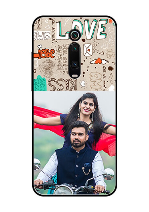 Redmi K20 Pro Custom Glass Phone Case  - Love Doodle Pattern 
