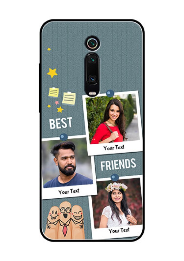 Redmi K20 Pro Personalized Glass Phone Case  - Sticky Frames and Friendship Design