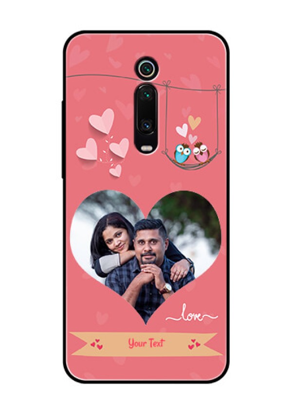 Redmi K20 Pro Personalized Glass Phone Case  - Peach Color Love Design 