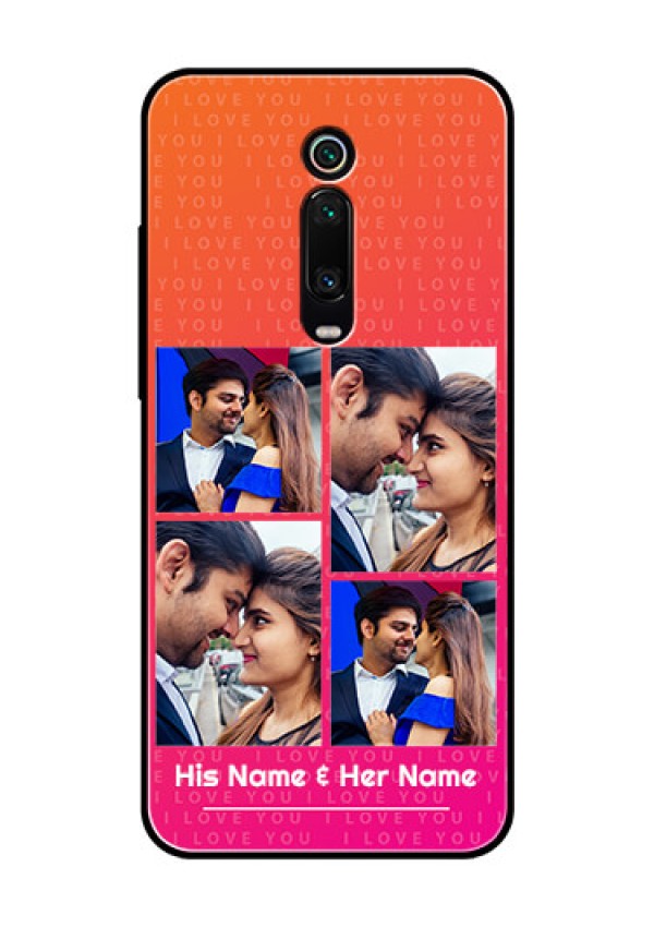 Redmi K20 Pro Custom Glass Phone Case  - I Love You Pink Design