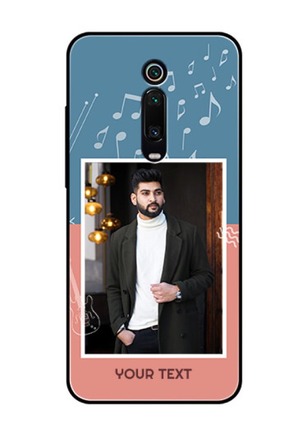 Redmi K20 Pro Photo Printing on Glass Case  - with Color Musical Note Design