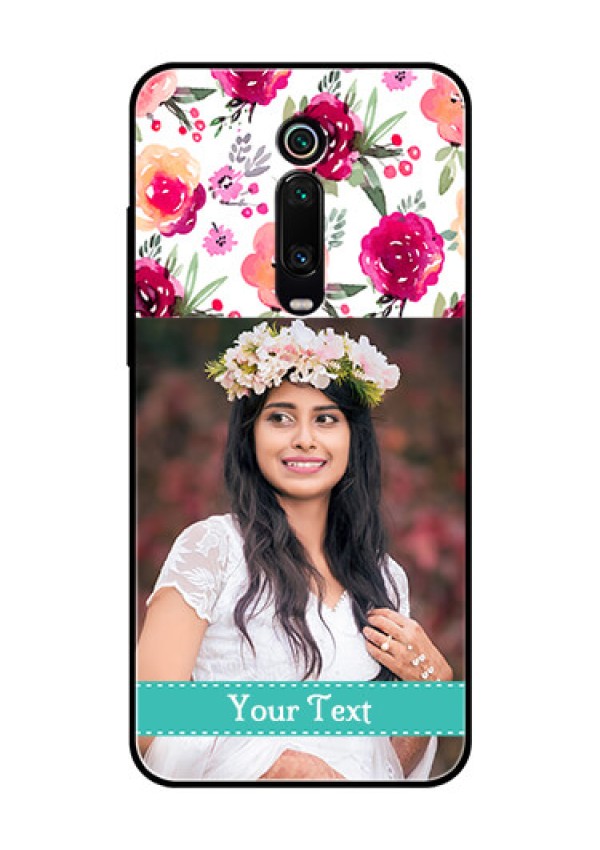 Redmi K20 Pro Custom Glass Phone Case  - Watercolor Floral Design