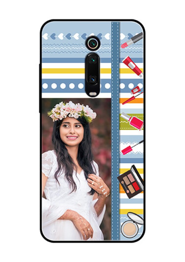Redmi K20 Pro Personalized Glass Phone Case  - Makeup Icons Design