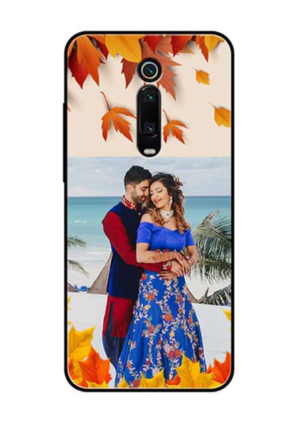 Redmi K20 Pro Photo Printing on Glass Case  - Autumn Maple Leaves Design