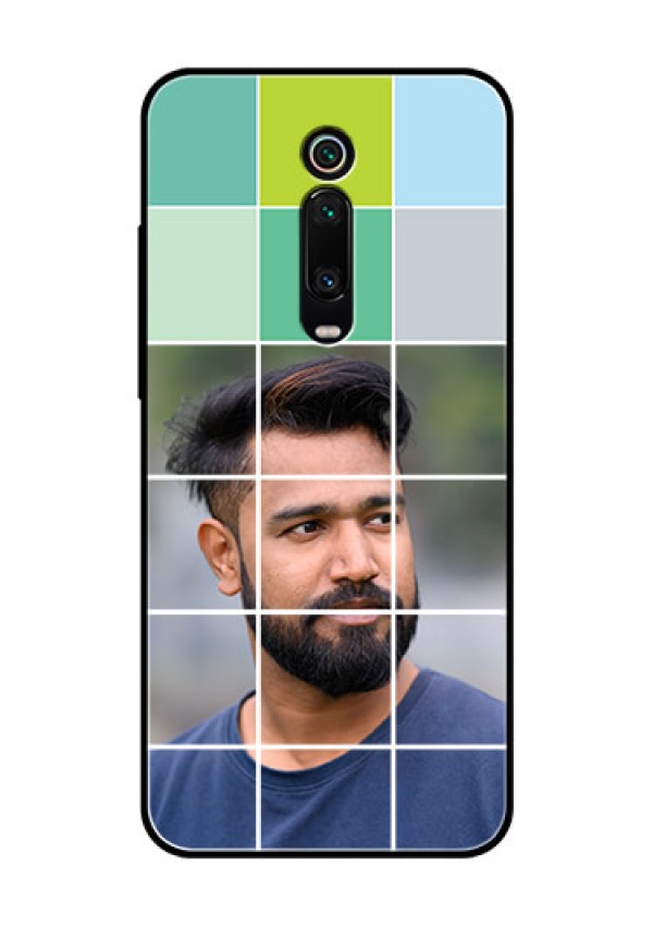 Redmi K20 Pro Photo Printing on Glass Case  - with white box pattern 