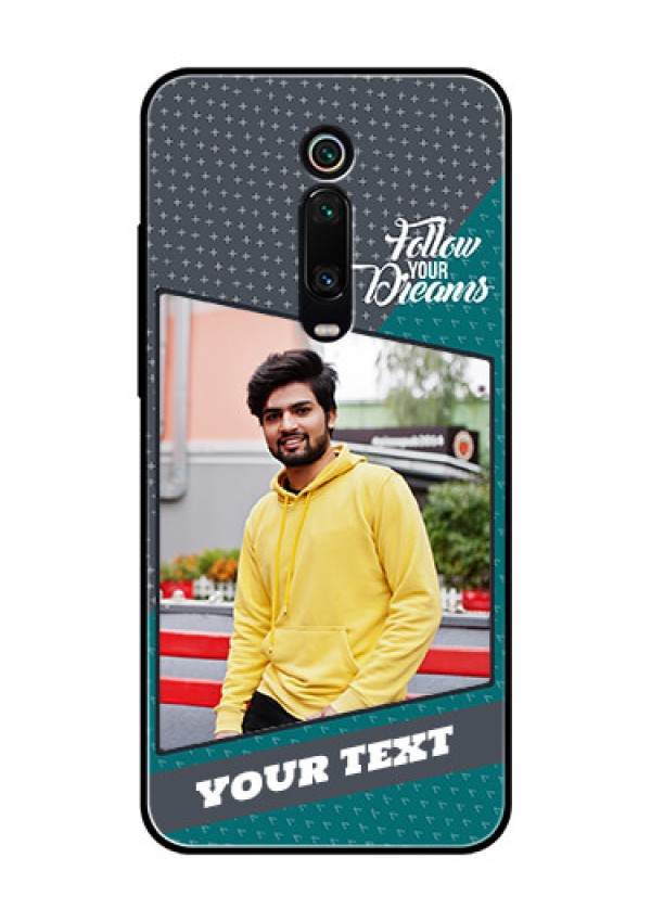 Redmi K20 Pro Personalized Glass Phone Case  - Background Pattern Design with Quote