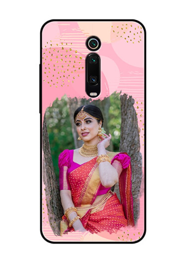 Redmi K20 Pro Personalized Glass Phone Case  - Gold Glitter Splash Design