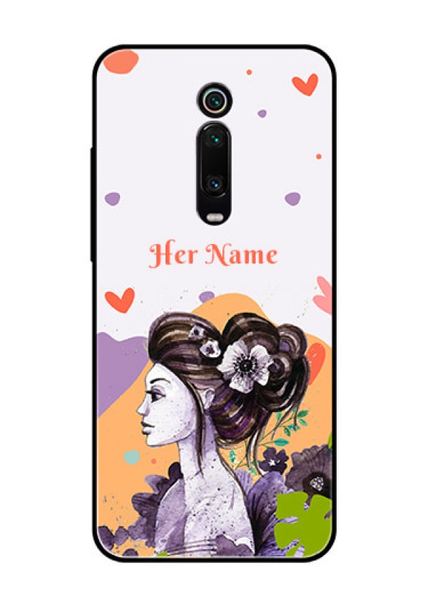 Xiaomi Redmi K20 Pro Personalized Glass Phone Case - Woman And Nature Design