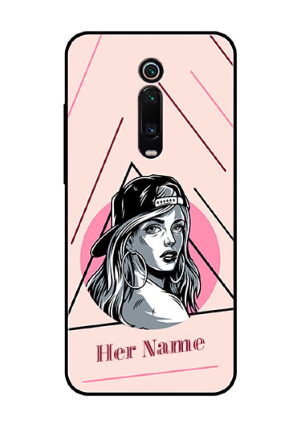 Xiaomi Redmi K20 Pro Personalized Glass Phone Case - Rockstar Girl Design
