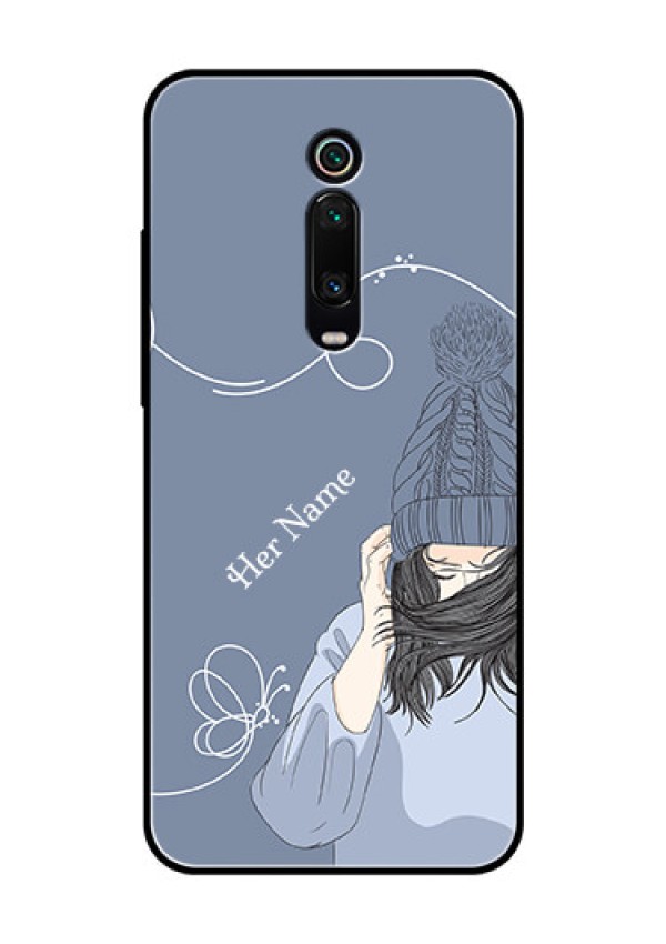 Xiaomi Redmi K20 Pro Custom Glass Mobile Case - Girl in winter outfit Design