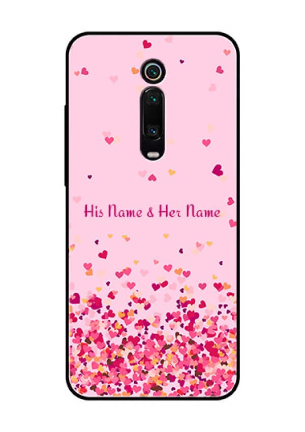 Xiaomi Redmi K20 Pro Photo Printing on Glass Case - Floating Hearts Design