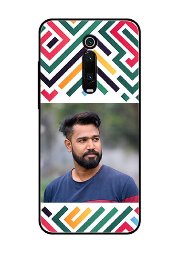 Xiaomi Redmi K20 Pro Personalized Glass Phone Case - Colorful Maze Pattern Design