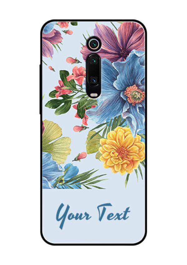 Xiaomi Redmi K20 Pro Custom Glass Mobile Case - Stunning Watercolored Flowers Painting Design
