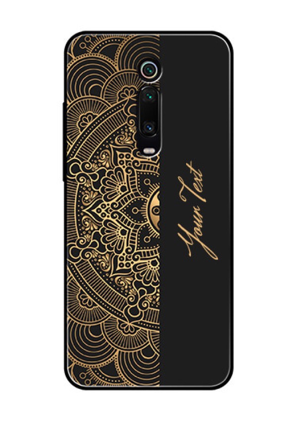 Xiaomi Redmi K20 Pro Photo Printing on Glass Case - Mandala art with custom text Design
