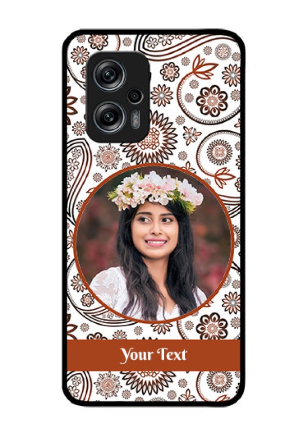 Redmi K50i 5G Custom Glass Mobile Case - Abstract Flower Design
