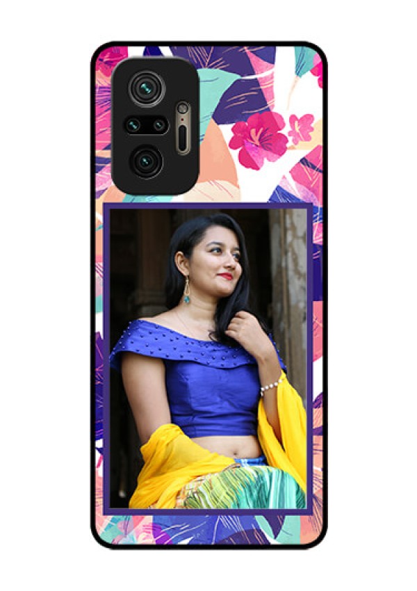 Redmi Note 10 Pro Max Custom Glass Mobile Case - Abstract Floral Design