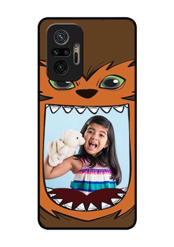 Redmi Note 10 Pro Max Photo Printing on Glass Case - Owl Monster Back Case Design