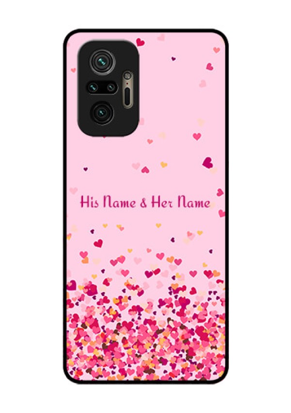 Xiaomi Redmi Note 10 Pro Max Photo Printing on Glass Case - Floating Hearts Design