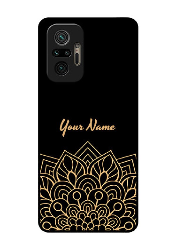 Xiaomi Redmi Note 10 Pro Max Custom Glass Phone Case - Golden mandala Design