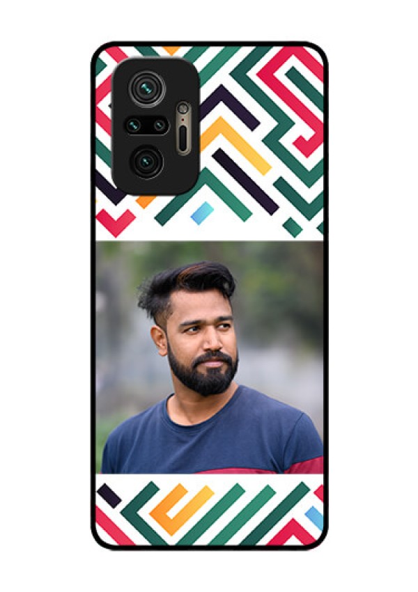 Xiaomi Redmi Note 10 Pro Max Personalized Glass Phone Case - Colorful Maze Pattern Design
