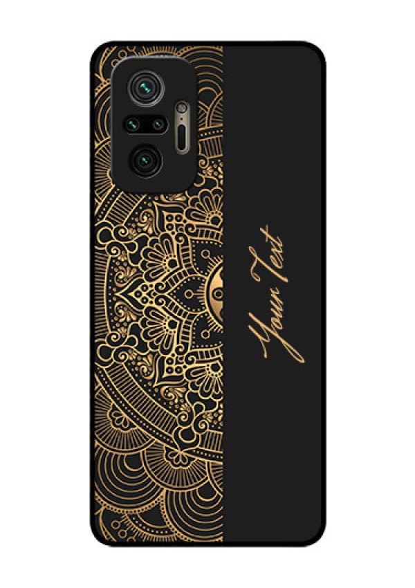 Xiaomi Redmi Note 10 Pro Max Photo Printing on Glass Case - Mandala art with custom text Design