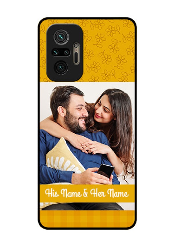 Redmi Note 10 Pro Custom Glass Mobile Case - Yellow Floral Design