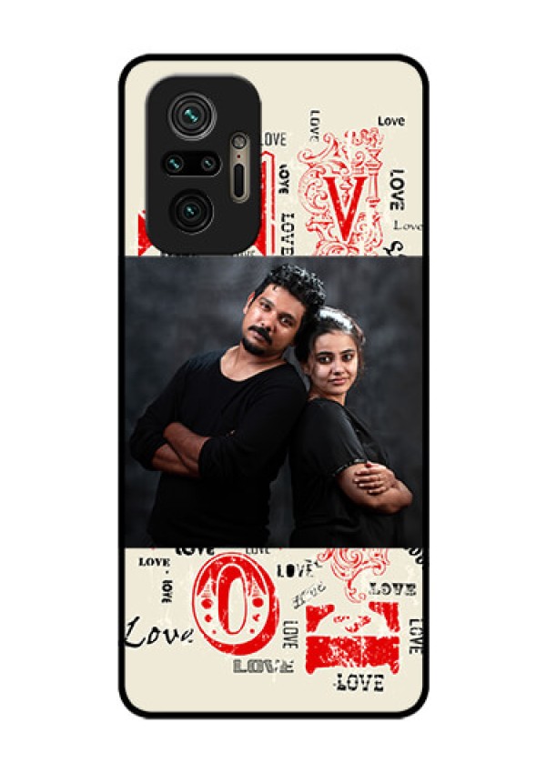 Redmi Note 10 Pro Photo Printing on Glass Case - Trendy Love Design Case