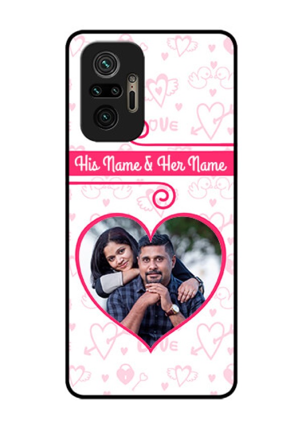 Redmi Note 10 Pro Personalized Glass Phone Case - Heart Shape Love Design